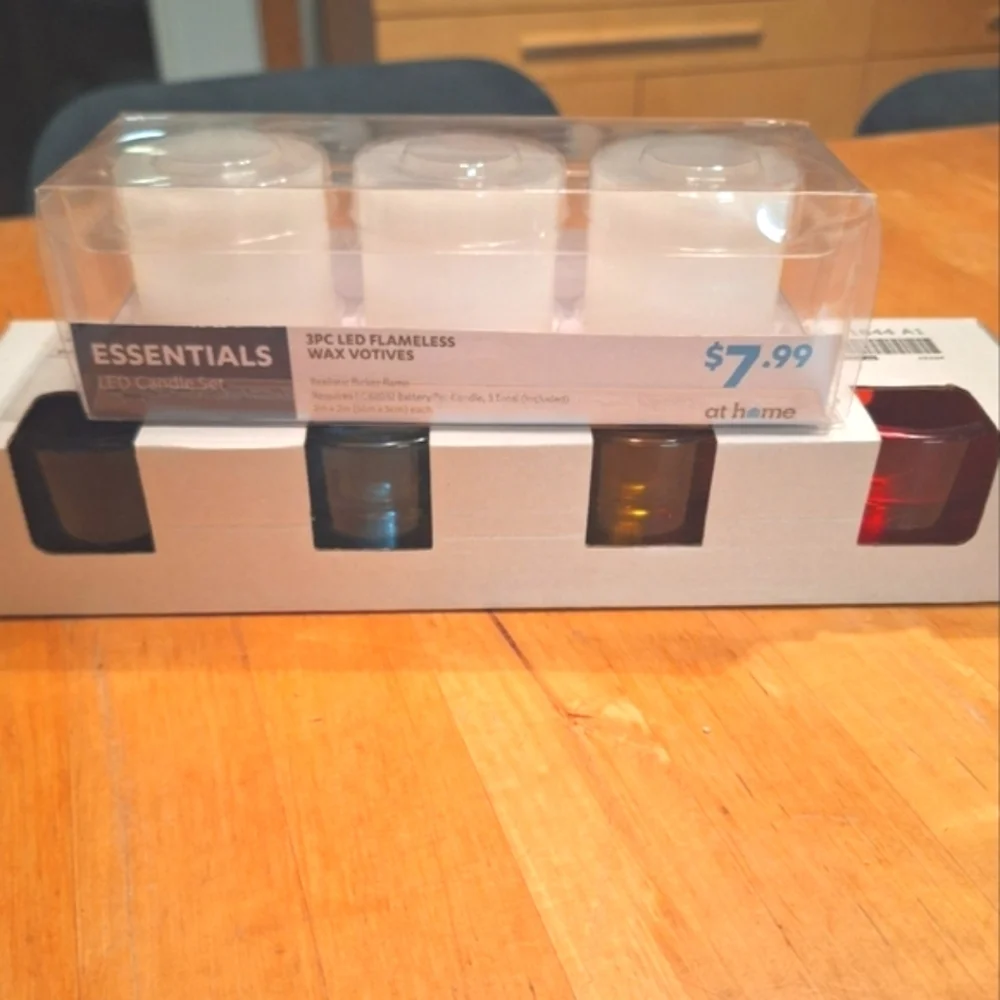 NWT Ikea Ädelhet convertible candle holders (4) and 2 inch flameless candles (3)